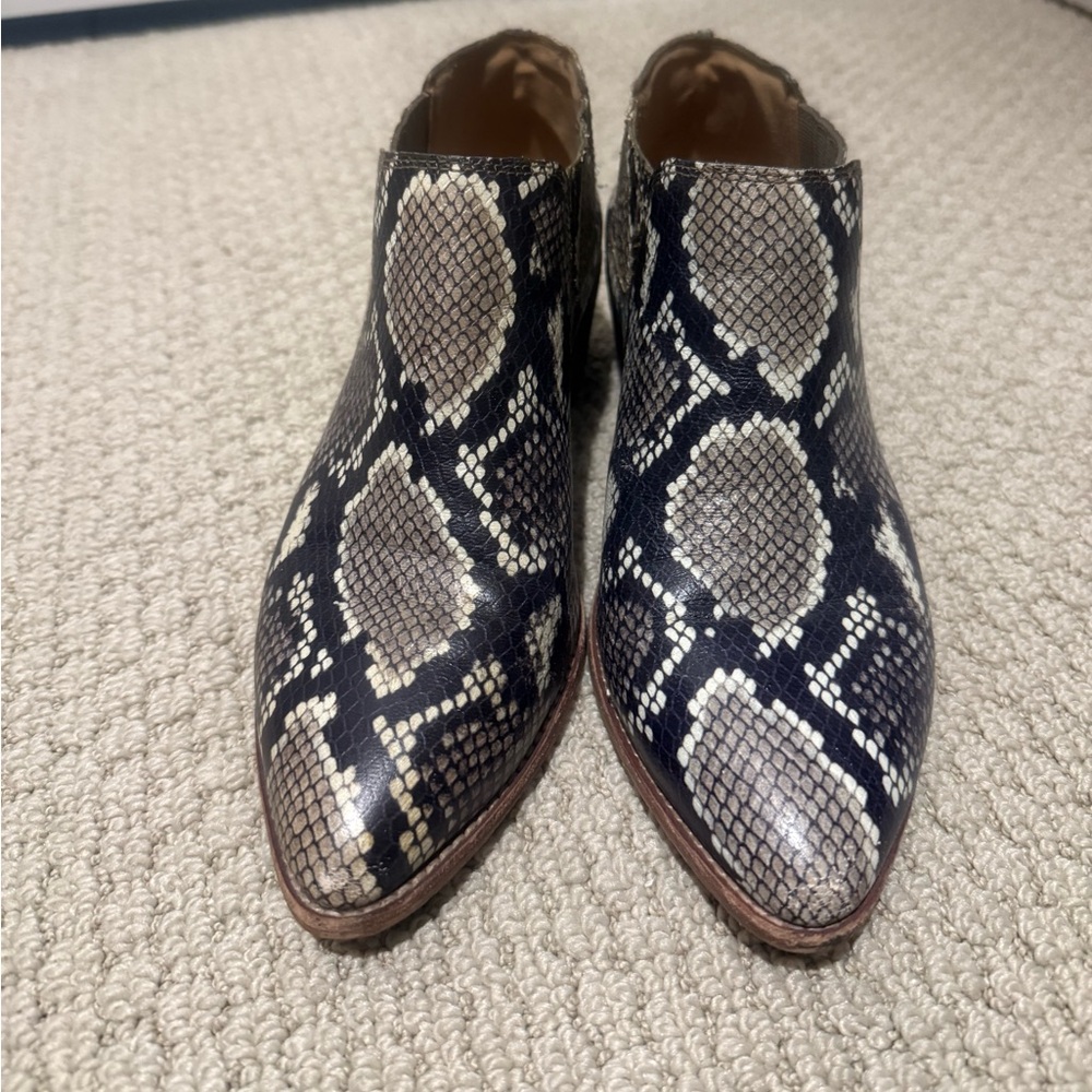Madewell Snake Print Ankle Boots